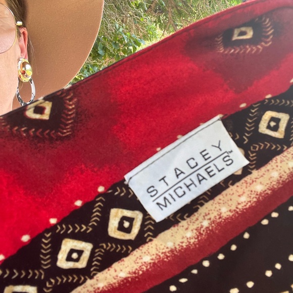 Vintage Rayon Cropped Gold Tone Button Blouse With Shoulder Pads - Picture 7 of 8